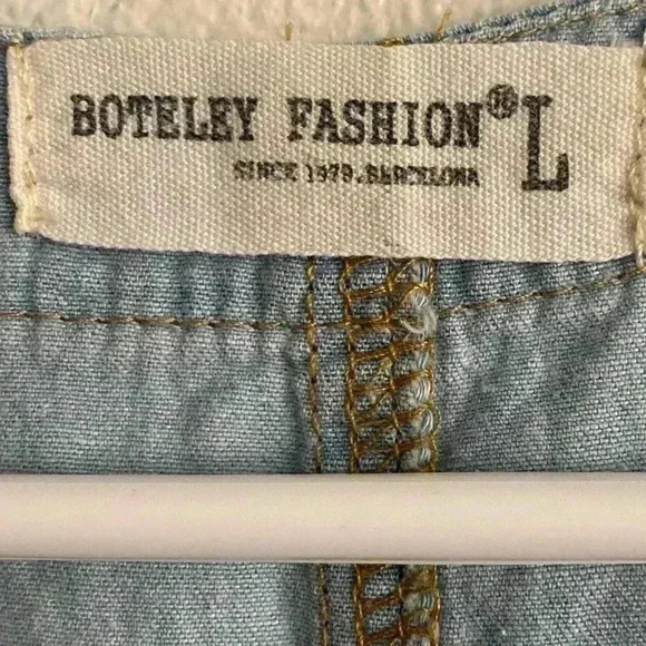 💥Vintage Vibe Denim Jumper Zip Up Dress L - Picture 8 of 10